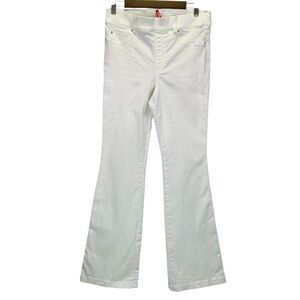 Spanx Women's White Flare High Rise Stretch Slim Pull On Jeans Size L